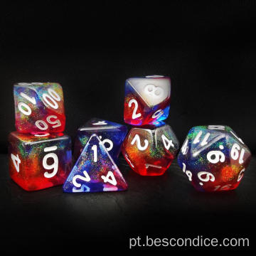 Bescon Two Tone Moonstone DICE DICE POLEDRAL Conjunto de 7